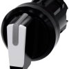 Siemens 3SU10022BM600AA0 3SU1002-2BM60-0AA0 Przełącznik pierścień przedni z tworzywa sztucznego czarny, biały 2 x 45 ° 1