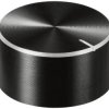 TRU COMPONENTS TC-11696480 Pokrętło z nakładką ze znacznikiem czarny (Ø x W) 25 mm x 13 mm aluminium, plastik 1 szt.