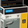18055 DYMO IND heat-shrink tubing, 12 mm, black/white