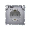 SIMON BASIC Gniazdo schuko do wersji IP44 (moduł) 16A 250V zaciski śrubowe stal inox klapka transparentna BMGSZ1B.01/21A KONTAKT