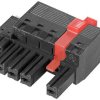 Weidmüller 2628320000 Obudowa złącza pin żeńskiego na kabel BVF 7.62HP/04/180MF2 BCF/04R SN BK BX, piny: 4, 35 A, 30 szt