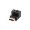 Adapter HDMI(M)-HDMI(F) 4K kątowy dół czarny AD-HDMI-03