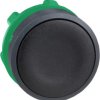 Pushbutton, unlit, groping, waistband round, black, front ring dark gray, mounting Ø 22 mm, ZB5AA2