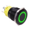 Green LED On-(On) Momentary 19mm Black Vandal Resistant Push Button Switch SPDT