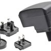 Adapter AC/DC Uwy 12V dc Iwy 1.25A Wymienne 15W typ wtyczki: Australia, Europejski, Wielka Brytania, US