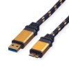 Kabel Roline Gold Usb 3.2 Gen 1, Usb A - Micro B, M/M, 0,8 M