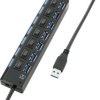 USB-Hub 393539, 7 x USB 3.2 Gen 1, czarny