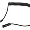 AUDA Slim Przedłużacz spiralny Audio AUX mini Jack 3,5mm Stereo (wtyk / gniazdo) /1,5m/