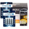 60 x baterie do aparatów słuchowych Duracell ActivAir 10 + 4szt LR6 / AA + 4szt LR03 / AAA everActive Pro Alkaline