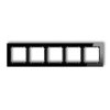 DECO Ramka pięciokrotna - efekt szkła (ramka: czarna spód: czarny) czarny 12-12-DRS-5
