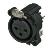 XLR panel socket, 3 pole, gold-plated, polyamide, NC3FAAV1