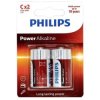 Philips 1547 Power LR14 C Batteries 1.5V Alkaline Manganese 2 Pk