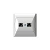Gniazdo komputerowe podwójne kat. 5e MMC GPK-2A/K/00 białe AKCENT Ospel