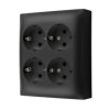 SIMON AQUACLICK Gniazdo poczwórne z uziemieniem SCHUKO zaciski śrubowe IP20 czarny ACGSZN4/49 KONTAKT SIMON