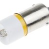 RS PRO Lampa wskaźnikowa Żółty Jeden chip BA9 średnica 10 mm długość 24 mm długość 587 nm