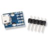 Micro USB 5 Pin socket soldered to PCB + 2.54 mm pin header strip