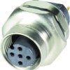 Socket, 5 pole, solder cup, screw locking, straight, 21033212531