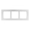 DECO Ramka uniwersalna potrójna - aluminium szczotkowane (ramka: srebrna spód: biały) 7-0-DRA-3