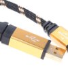 Kabel USB Złącze A USB A Złącze B Mini USB B dł. 800mm Przewód USB USB 2.0 kolor: Czarny/Złoty