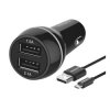 Ładowarka USB samochodowa 3,1A PHILIPS 2xUSB, 2,1A+1,0A Kabel MicroUSB