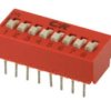 Przełącznik DIP 4-pozycyjny SPST THT 100 mA przy 5 V DC, 25 mA przy 25 V DC -40 → +85°C