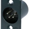 XLR panel plug, 4 pole, silver-plated, 1.5 mm², AWG 16, zinc die casting, NC4MP-BAG