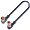 RSWT 4-RKWT 4-225/10 M, 46829, wtyk M12 kątowy 4 stykowy + gniazdo M12 kątowe 4 stykowe, przewód 4x0,34 mm2 PUR czarny, LUMBERG