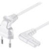 Kabel CEE 7/16 (C) wtyk kątowy, IEC C7 żeński kątowy PVC 5m 97357