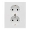 SIMON 55 Gniazdo podwójne z uziemieniem SCHUKO z przesłonami zaciski śrubowe jasnoszary mat TGSZ2PZFAR/114 KONTAKT SIMON