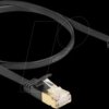 80344 Patch cable Cat.6a with Cat.7 raw cable U/FTP 0.5 m black