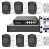 Zestaw monitoringu IP: 6 Kamer tubowych IP 4Mpix 2,8mm, Switch PoE, Rejestrator NVR, Dysk twardy 1TB / UNI-SET-6X4