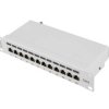 Patch panel 12 port 1U 10 ekranowany kat.6 szary LANBERG PPF6-9012-S