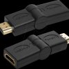 AH0011 HDMI adapter, A/M to A/F, 180° kinkable, 4K/30 Hz, black