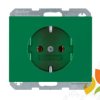 BERKER K.1/K.5 Gniazdo z uziemieniem schuko zielony połysk 47157013 HAGER