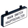 Tabliczka opisowa do rozłączników 3LD2 inskrypcja MAIN SWITCH / HAUPTSCHALTER 47x17mm 3LD9286-1A