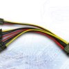 88885305 Molex 4-pin male connector > 2x Molex 4-pin female connectors