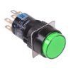 AL6M-M21PG Green 16mm 5VDC Momentary Round illuminated Push Button Switch IP65 DPDT