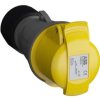 Złącze przemysłowe - zasilające 16A Gniazdo 110 V 2P + E Żeński Amphenol Industrial Żółty Montaż na kablu IP44