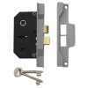 UNION 2242 2 Lever Mortice Rebated Sashlock Silver Enamel 65.5mm 2.5in Visi