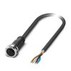 Phoenix Contact Kabel siłownika czujnika Złącze A Wolny koniec kabla 4 długość 3 m Żeńskie Złącze B Złącze M12, Prosty 4