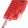 1089-RT Wtyk 4mm, z tuleją ruchomą i dodat. gniazdem 4mm do połączeń wieżowych, szybkozłącze, czerwony, ELECTRO-PJP, 1089RT (jak