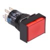 AL6H-M24PRC Red 16mm 24V Momentary Rectangle illuminated Push Button Switch IP65 DPDT