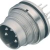 Panel plug, 2 pole, THT, screw locking, straight, 09 0103 90 02