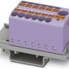 Distribution block, push-in connection, 0.14-4.0 mm², 13 pole, 24 A, 8 kV, purple, 3273104