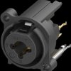 XLR/jack panel mount socket, 3 pole, gold-plated, polyamide, NCJ6FE-V-0