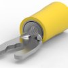 Insulated forked cable lug, 0.12-0.4 mm², AWG 26 to 22, M2, yellow, 52921