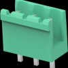 Pin header, 3 pole, pitch 5.08 mm, straight, green, 282825-3