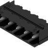 Pin header, 5 pole, pitch 5.08 mm, angled, black, 1155610000
