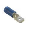 6.3mm Insulated Flat Male Spade Connector - for 1-2.5mm2 Cable - Blue - 10 pcs
