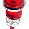 Lampka kontrolna do montażu panelowego 24V dc, czerwona 17.5mm LED Czerwony Wyprowadzenia Dialight